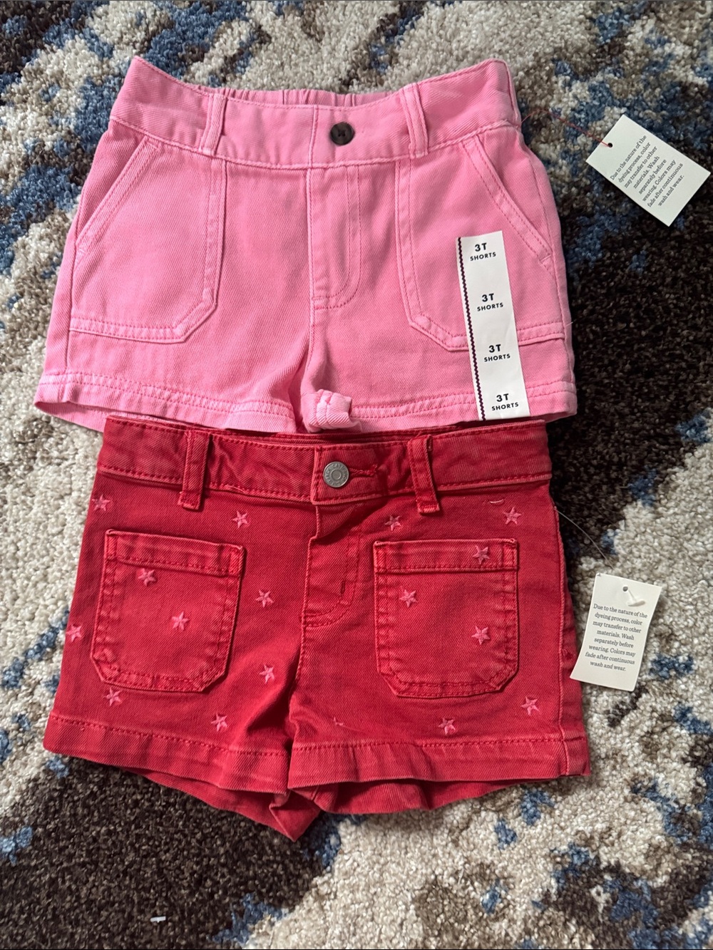 Cat & Jack Pink and Red Girls' Cotton Shorts Duo